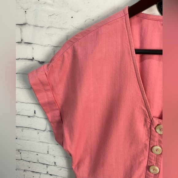 Madewell Womens Coverall Button Up Jumpsuit Pink Wide Legs Pockets Size 4 - Picture 6 of 12